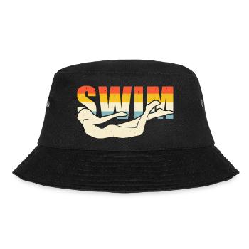 Schwimmen Wassersport Schwimmer Geschenke - Bucket Hat - Schwarz - Vorne - Lela (165cm)