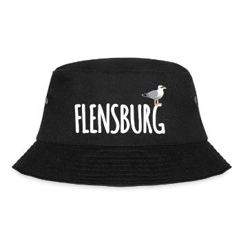 Flensburg Möwe - Bucket Hat - Schwarz - Vorne - Lela (165cm)