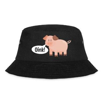 Pig Oink - Bucket Hat - black - Front - Lela (165cm)