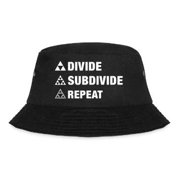triangle fractal geometry divide subdivide repeat - Bucket Hat - black - Front - Lela (165cm)