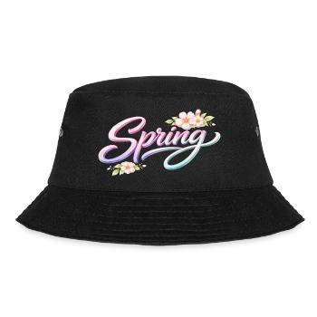 Spring lettering with flowers - Bucket Hat - black - Front - Lela (165cm)