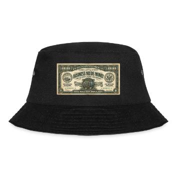 Vintage Business Money Poster - Bucket Hat - Schwarz - Vorne - Lela (165cm)