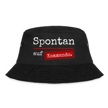 Spontan auf Kommando – Stempel - Bucket Hat - Schwarz - Vorne - Lela (165cm)