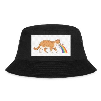 Cat Spitting Rainbow - Bucket Hat - black - Front - Lela (165cm)