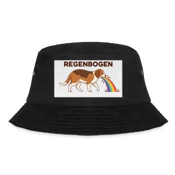 Beagle mit Regenbogenstrahl - Bucket Hat - Schwarz - Vorne - Lela (165cm)