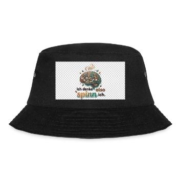 Ich denke also spinn ich Gehirnwerk - Bucket Hat - Schwarz - Vorne - Lela (165cm)