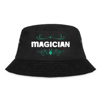 Magier-Logo mit Barockornament - Bucket Hat - Schwarz - Vorne - Lela (165cm)