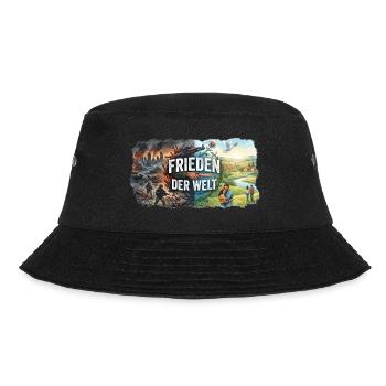 Frieden der Welt - Bucket Hat - Schwarz - Vorne - Lela (165cm)