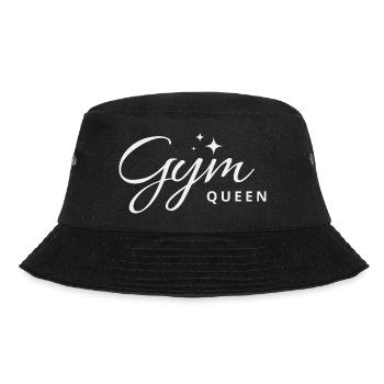Gym Queen Script Frauenfitnessstudio Mädchen-Workout - Bucket Hat - Schwarz - Vorne - Lela (165cm)