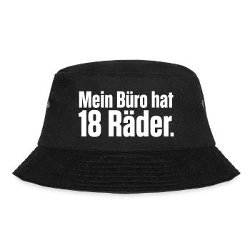 Mein Büro hat 18 Räder - LKW Fahrer, Fernfahrer - Bucket Hat - Schwarz - Vorne - Lela (165cm)