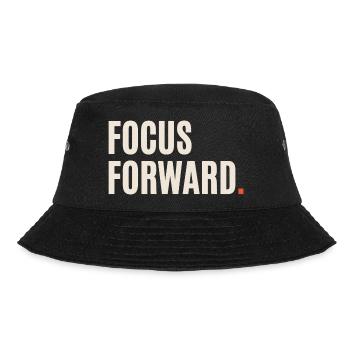 Fokus Vorwärts Typografie-Print - Bucket Hat - Schwarz - Vorne