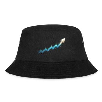 To The Moon: Bullenmarkt-Wachstumsdiagramm mit Golden - Bucket Hat - Schwarz - Vorne