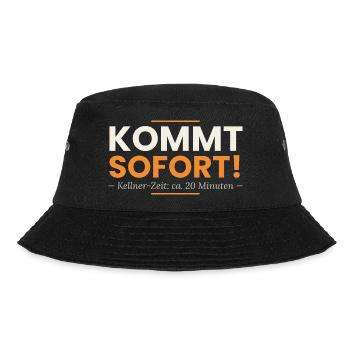 Kommt sofort! Lustiger Kellner Spruch Gastro - Bucket Hat - Schwarz - Vorne