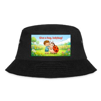 GIB EINE UMARMUNG, LADYBUG, - Bucket Hat - Schwarz - Vorne
