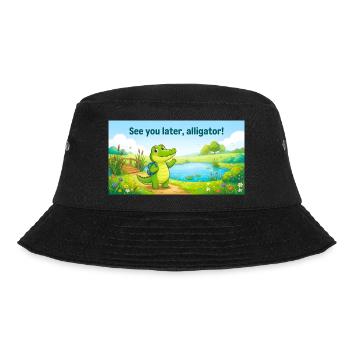BIS SPÄTER, ALLIGATOR. - Bucket Hat - Schwarz - Vorne