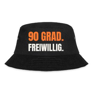 Sauna Spruch: 90 Grad. Freiwillig. - Bucket Hat - Schwarz - Vorne