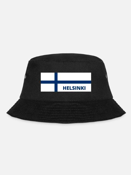 La ville d’Helsinki dans le drapeau finlandais - Bob - noir