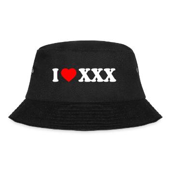 I love xxx - Bucket Hat - black - Front - Lela (165cm)
