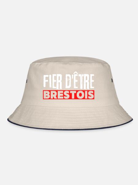 Brest Football supporter Brestois fier foot fan - Bob - blanc cassé/bleu marine - Devant