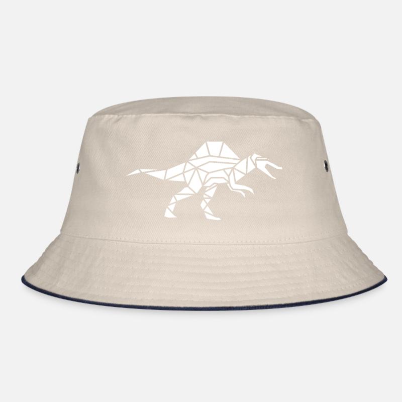 Spinosaurus geometrisch polygon Flächen Bucket Hat