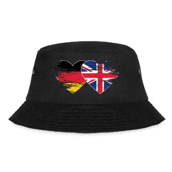 Germany United Kingdom flag used heart - Bucket Hat - black - Front - Lela (165cm)