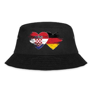 Croatia Germany flag used heart - Bucket Hat - black - Front - Lela (165cm)