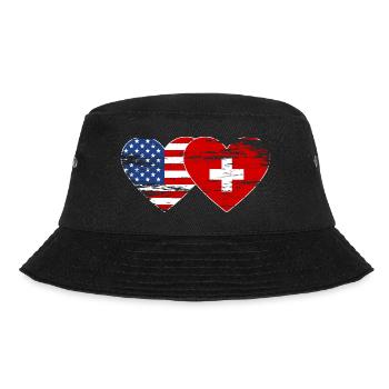 Cœur de drapeau de la Suisse des États-Unis utilisé - Bob - noir - Devant - Lela (165cm)