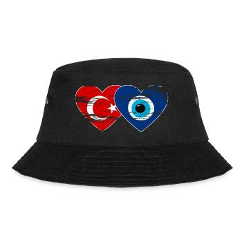 Turkey Nazarperle heart used - Bucket Hat - black - Front - Lela (165cm)