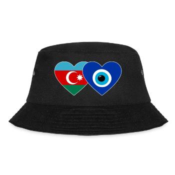 Azerbaijan Nazar Pearl Flag Heart - Bucket Hat - black - Front - Lela (165cm)