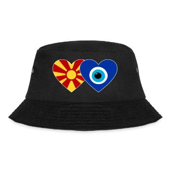 Mazedonien Nazarperle Flagge - Bucket Hat - Schwarz - Vorne - Lela (165cm)