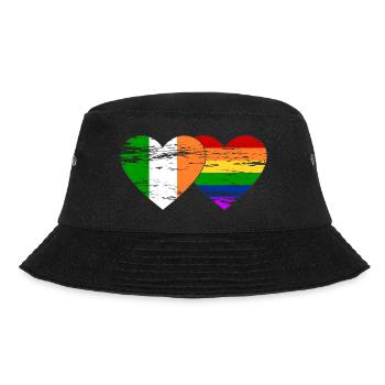 Irland Regenbogen Flagge used - Bucket Hat - Schwarz - Vorne - Lela (165cm)