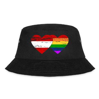 Österreich Regenbogen Flagge used - Bucket Hat - Schwarz - Vorne - Lela (165cm)