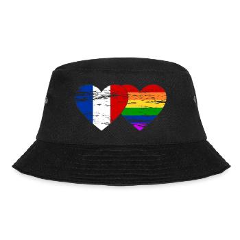 Frankreich Regenbogen Flagge used - Bucket Hat - Schwarz - Vorne - Lela (165cm)