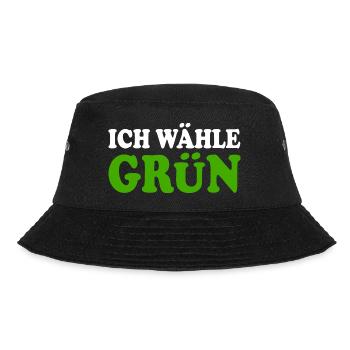 ich wähle grün - Bucket Hat - Schwarz - Vorne - Lela (165cm)