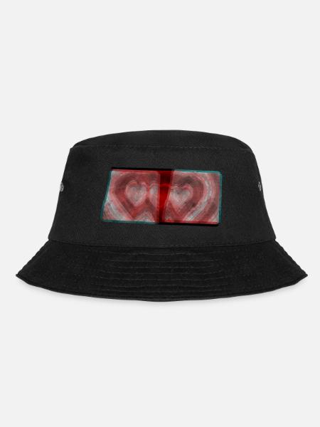 3 heart - Bucket Hat - black