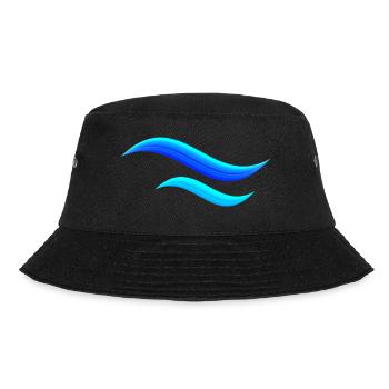 Blaue Wellen Wasser Zeichen Symbol Meer Shirts etc - Bucket Hat - Schwarz - Vorne - Lela (165cm)