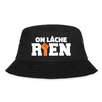 Wir lassen nichts los - Bucket Hat - Schwarz - Vorne - Lela (165cm)