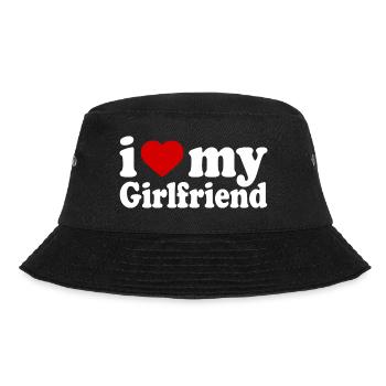 I love my girlfriend - Bucket Hat - Schwarz - Vorne - Lela (165cm)