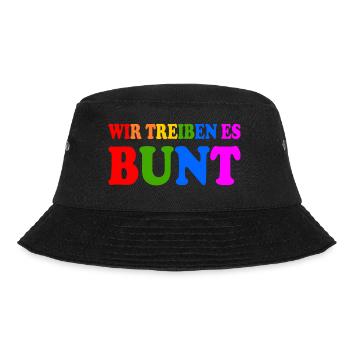 Wir treiben es bunt - Bucket Hat - Schwarz - Vorne - Lela (165cm)