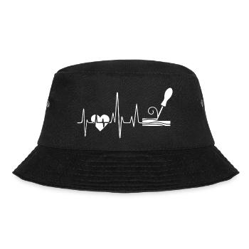 Wood carving Heartbeat - Bucket Hat - black - Front - Lela (165cm)