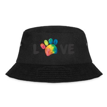 Love Regenbogen Tatzen Pfoten - Bucket Hat - Schwarz - Vorne - Lela (165cm)