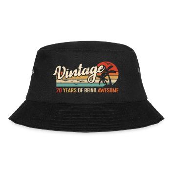 20 Jahre Retro Vintage Geburtstagsgeschenk 20 Jahre - Bucket Hat - Schwarz - Vorne - Lela (165cm)