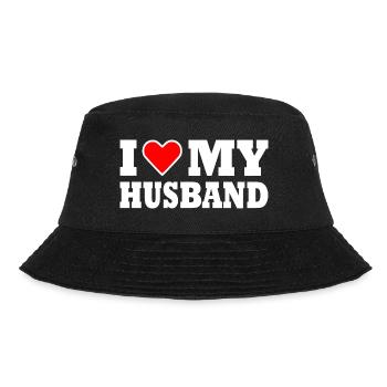 I love my husband - Bucket Hat - Schwarz - Vorne - Lela (165cm)