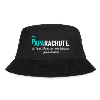 Paparachute Geschenk Papa Vater und Tochter Geburtstag - Bucket Hat - Schwarz - Vorne - Lela (165cm)