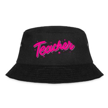 Teacher Retro Cute Teacher Design - Bucket Hat - black - Front - Lela (165cm)