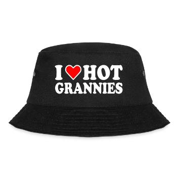 I love hot grannies - Bucket Hat - Schwarz - Vorne - Lela (165cm)