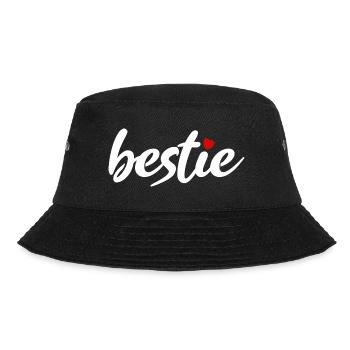 bestie Beste Bester Best Herzchen - Bucket Hat - Schwarz - Vorne - Lela (165cm)