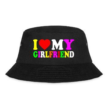 I love my girlfriend - Bucket Hat - Schwarz - Vorne - Lela (165cm)