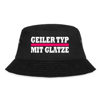geiler typ mit glatze - Bucket Hat - Schwarz - Vorne - Lela (165cm)
