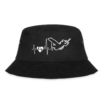 Kiteboarding Heartbeat - Bucket Hat - black - Front - Lela (165cm)